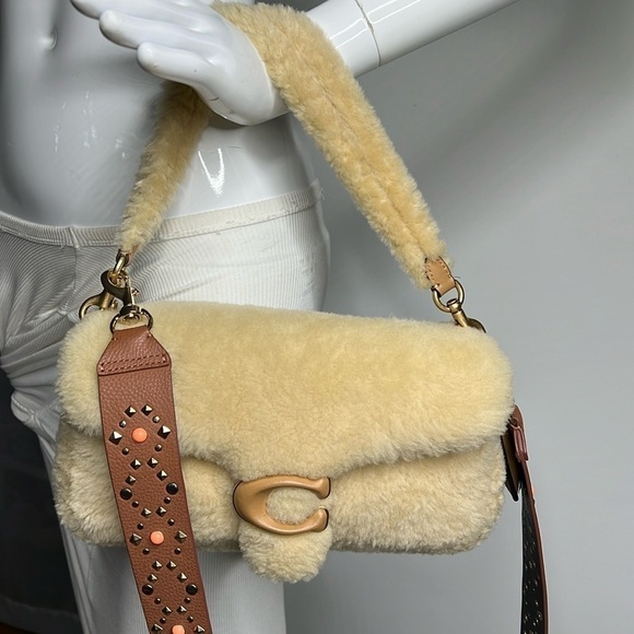 Coach Handbags - Coach Shearling Beige Fur Pillow Tabby Shoulder Crossbody Bag